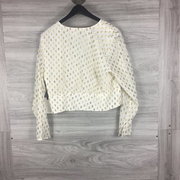 Leith White  Shirred V-Neck Top (Plus Size) - Picture 5 of 7